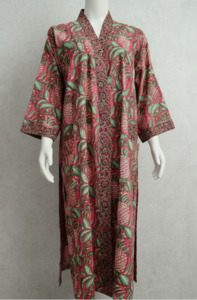 Cotton Collection: Anokhi Style Robe – Red and Green