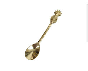 Lulu Luxe Coastal 1: LULU LUXE COASTAL - BRASS PINEAPPLE TEASPOON