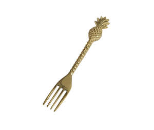 LULU LUXE COASTAL - BRASS PINEAPPLE CAKE FORK