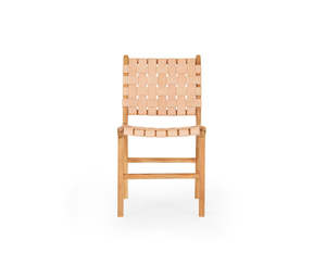 Lulu Luxe Coastal 1: SALE LULU LUXE COASTAL - NUDE WOVEN LEATHER CHAIR