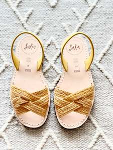 Crossover Peep Toe: CROSSOVER PEEP TOE - SALE WOVEN SAFFRON