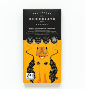 Wellington Chocolate Factory: Salted Caramel Dark Chocolate Bar 85g