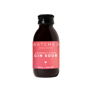 Batched Gin Sour Strawberry & Rhubarb 100ml