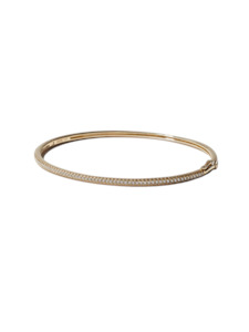 DIAMOND AND PEARL 14-carat gold bangle Lulu's Collective