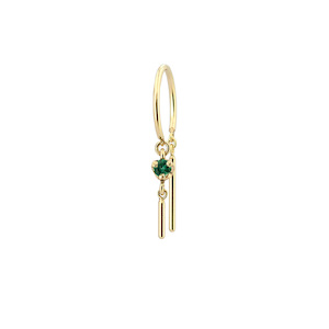 EMERALD BABY CHIME 14 - carat yellow gold single earring Lulu's Collective