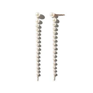 Products: CASCADING PEARL 14 - carat gold earrings Lulu's Collective