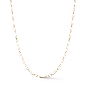 Products: GROVER 14-carat gold, alternating elongated link, handmade 22" chain Lulu's Collective