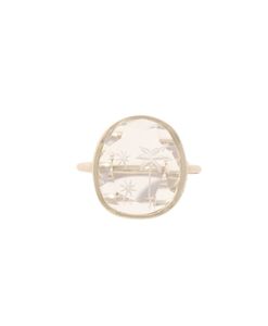Products: ALBA yellow gold and rock crystal ring - Lulu's Collective Designer Jewellery Online NZ