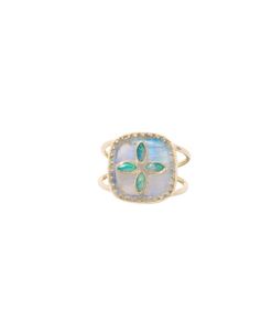 Products: BOWIE No2 moonstone, opal and yellow gold ring - Lulu's Collective Designer Jewellery Online NZ