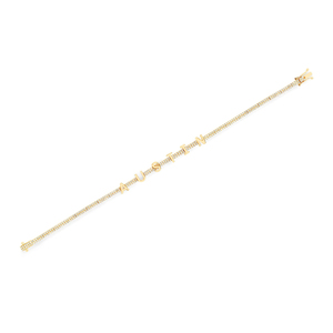 DIAMOND CUSTOM NAME ETERNITY 14-carat gold bracelet - Lulu's Collective Designer&hellip;