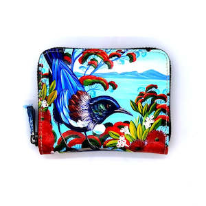 Accessories: Small Zipped Wallet - Irena Velman, Tui/Pohutukawa - NZ ARTISTS COLLECTION
