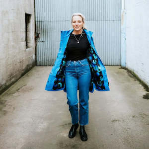 Billie Rain Coat - Imperial Blue w Night Bloom - MOKE