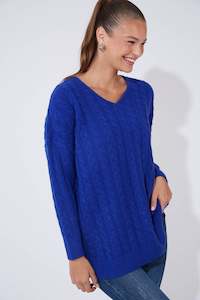 Tops: Cadiz Jumper One Size - Cobalt - HAVEN