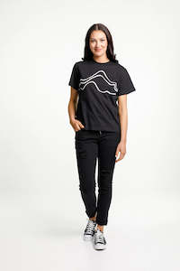 Under 50: Chris Tee (Black w Mountain Print) - HOME-LEE