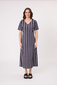 Marta Dress - Navy Stripe - LEMON TREE