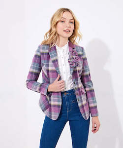 Loretta Check Jacket - Purple - JOE BROWNS