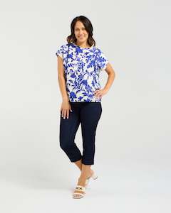 Tops: Stella Top - Cobalt Blossom - SEDUCE