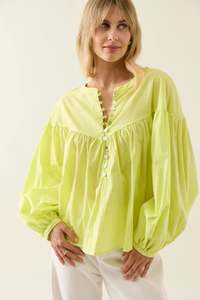 New Arrivals: Aurora Button Blouse - Pomelo - ISLE OF MINE