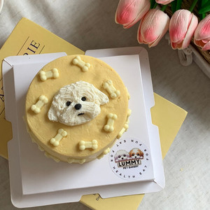 Products: Lummy Signature Bone Portrait Cake Lummy Pet Bakery