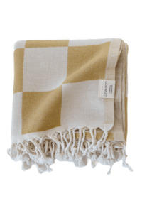 Products: Checkered Turkish Towel Mustard