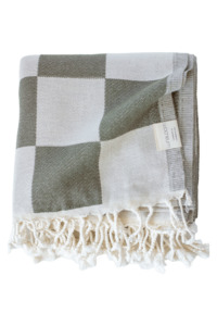 Checkered Turkish Towel Sage