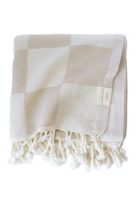 Checkered Turkish Towel Sand