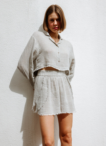 Striped Crop Shirt