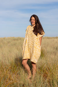 Adult Hooded Poncho Mustard