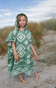 Products: Kids Hooded Poncho-Green