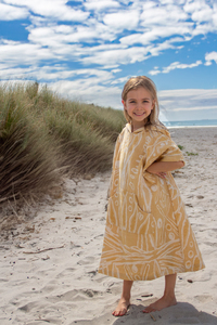 Products: Kids Hooded Poncho-Mustard