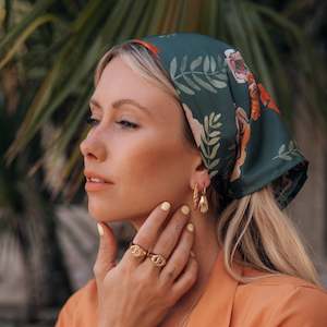 FLORES NECK SCARF - OLIVE GREEN