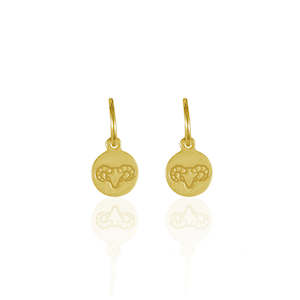 Aries Mini Zodiac Hoops - Gold