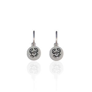 Featured Earrings: Cancer Mini Zodiac Hoops - Silver