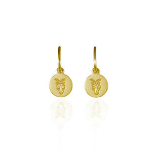 Featured Earrings: Capricorn Mini Zodiac Earrings - Gold
