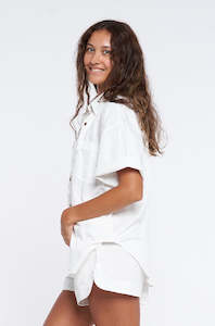 Tops Shirts: Jan Shirt - Organic Cotton - Coconut White