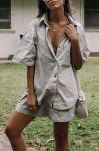 Tops Shirts: Jan Shirt - Organic Cotton - Sage *Organic Plant Dyed*