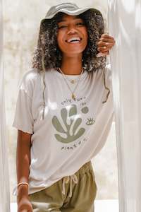 Tops Shirts: Plants for Eyes Charity T-Shirt Organic Cotton - Macadamia