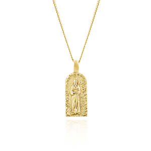 Recommended: St Fiacre - Patron Saint of Gardening Necklace - Gold