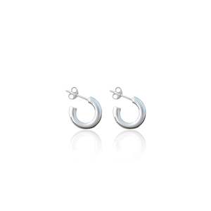 Brooklyn Petite Hoops - Silver - 12mm