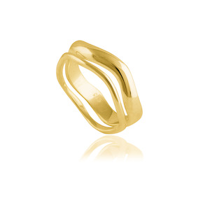 Lafayette Wave Ring Set (2 Rings) - Gold