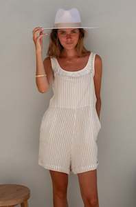 Overalls: Riley Jumpsuit - Natural Sand Dune Stripe