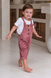 Baby Eddie Overalls - Rosella **Organically Plant Dyed**