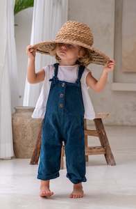 Baby Eddie Overalls - Lake Blue **Organically Plant Dyed**