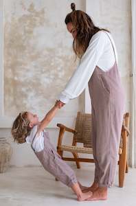 Baby Ollie Overalls - Rosewood **Organically Plant Dyed**