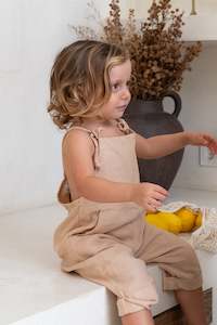 Baby Ollie Overalls - Cinnamon **Organically Plant Dyed**