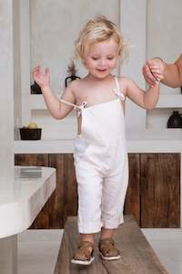 Baby Ollie Overalls - Macadamia **Organically Plant Dyed**