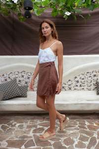 MABEL WRAP SKIRT - Espresso