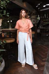 LILY WRAP TOP - Vintage Blush