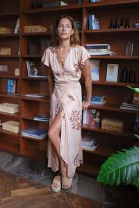 SIENNA BEACH WRAP DRESS - Cactus Peach