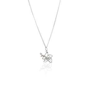 GOLDFISH KISS x LUNA & ROSE HIBISCUS FLOWER NECKLACE (Silver)